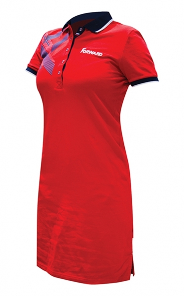 Платье-поло женское (красный/синий)