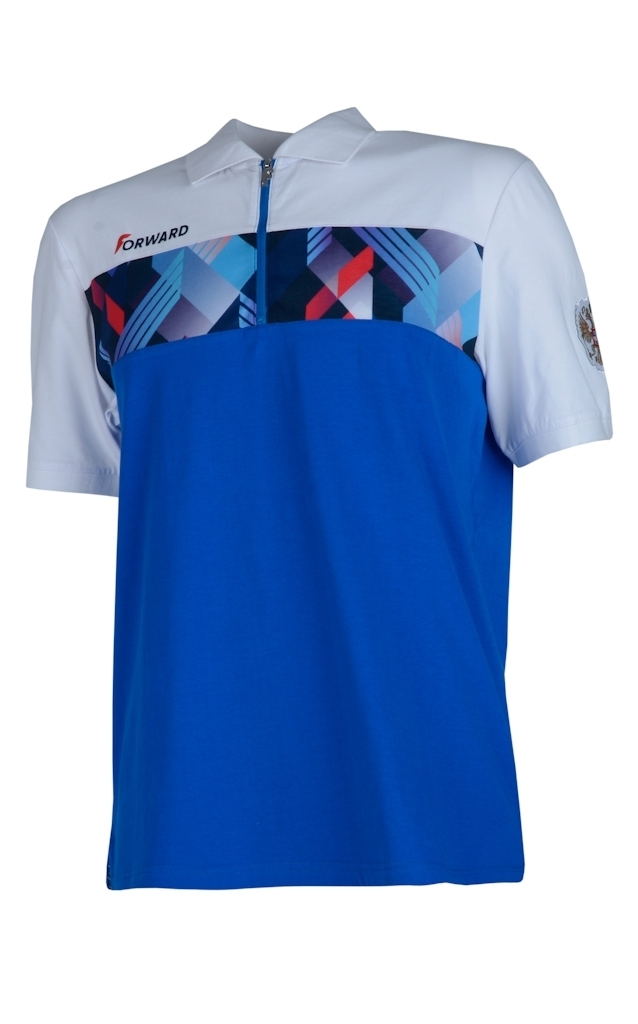 Рубашка поло мужская (голубой/белый)