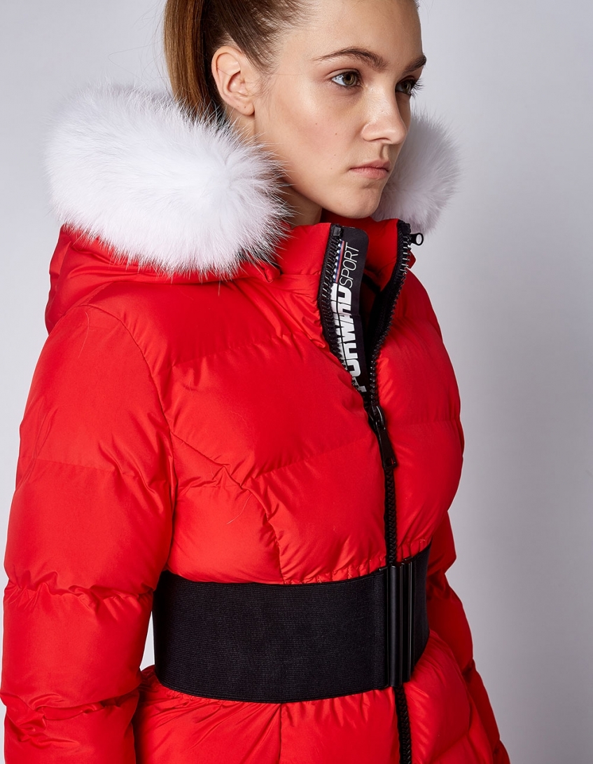 Пальто утепленное женское (красный)