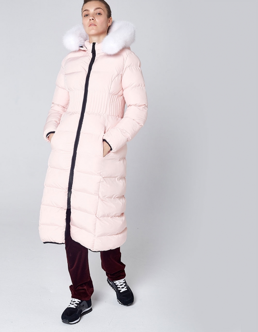 Пальто утепленное женское (розовый)