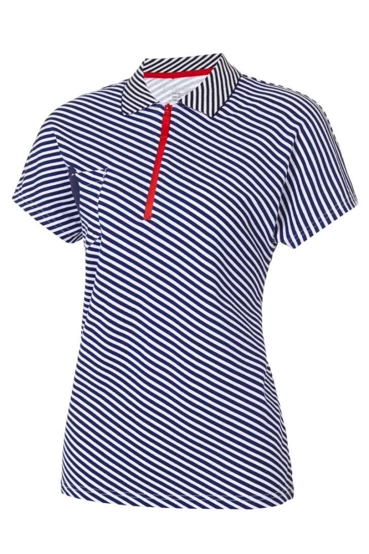 Рубашка поло женская (синий/белый)