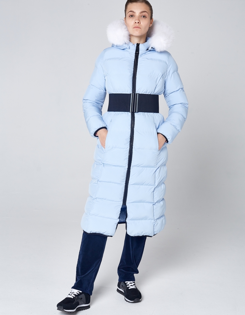 Пальто утепленное женское (голубой)
