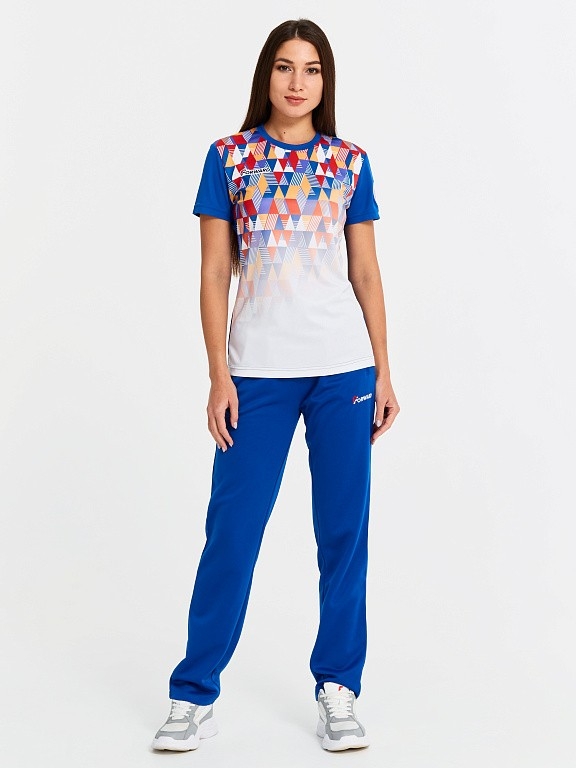 футболка с коротким рукавом женская (голубой/белый)