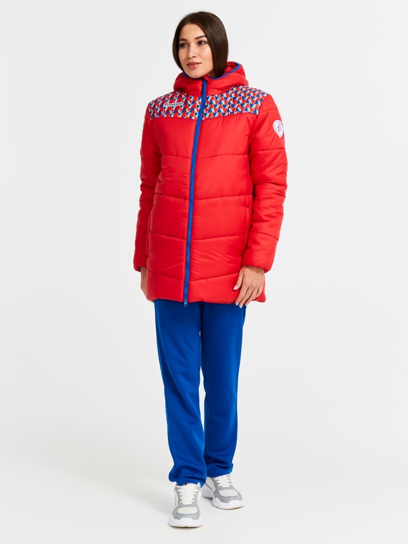 Куртка утепленная женская (красный/голубой)