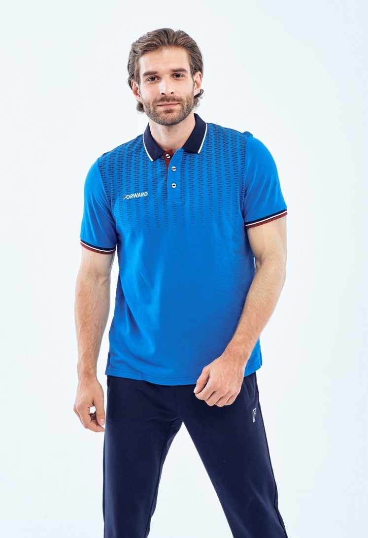 Рубашка поло мужская (голубой)