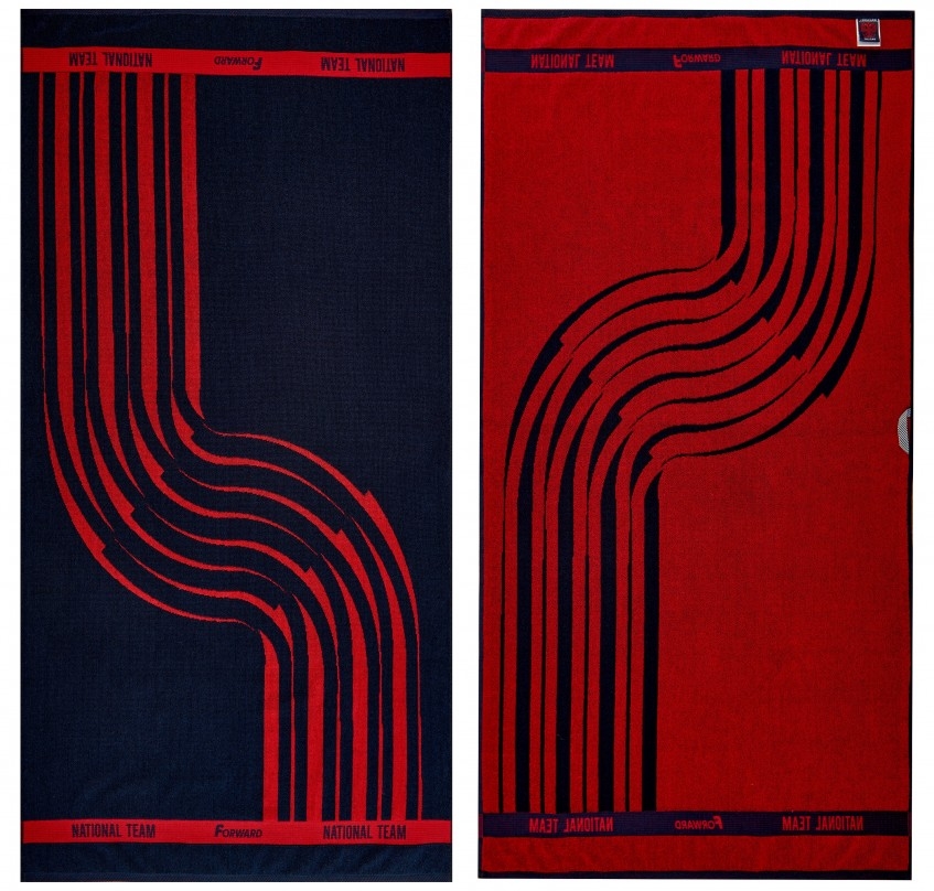Комплект полотенец (синий/красный)