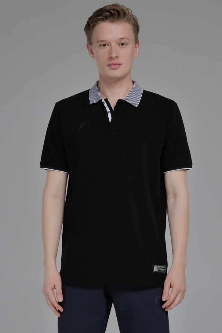 Рубашка поло мужская (черный/черный)